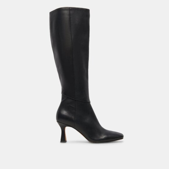 NEW DOLCE VITA Leather Gyra High Shaft Wide Calf Boots in DARK OLIVE 925 6t3 - Picture 5 of 10